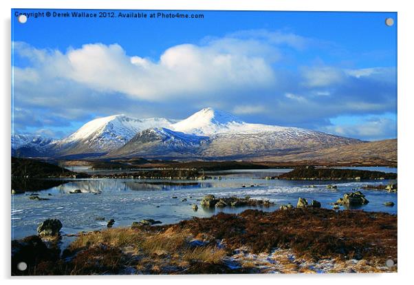 Rannoch Moor in Winter Acrylic by Derek Wallace