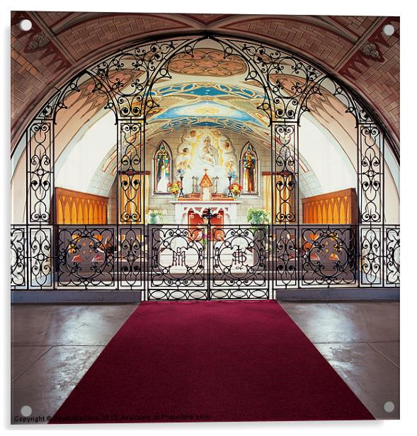 Interior of the Italian Chapel Acrylic by Derek Wallace