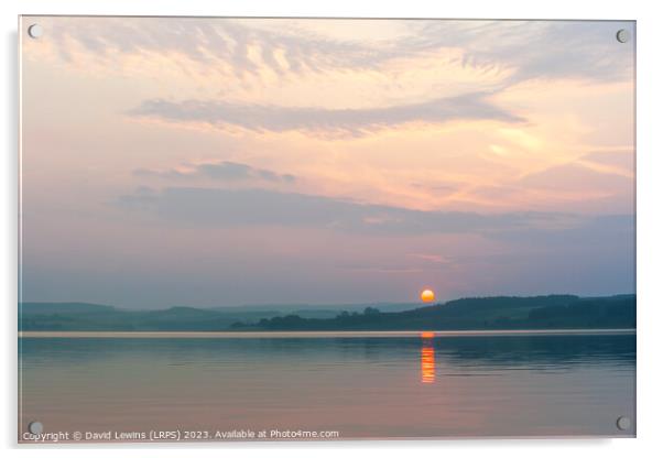Sunset over Derwent Reservoir Acrylic by David Lewins (LRPS)