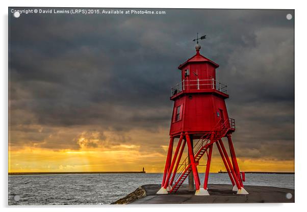 Herd Groyne Lighthouse Acrylic by David Lewins (LRPS)