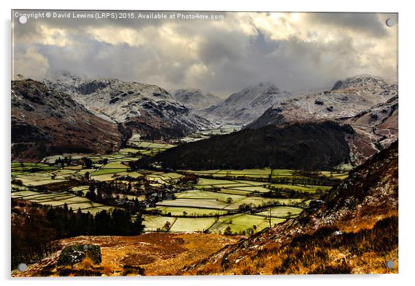   Borrowdale Valley in Winter Acrylic by David Lewins (LRPS)