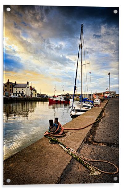 Eyemouth Harbour Acrylic by David Lewins (LRPS)