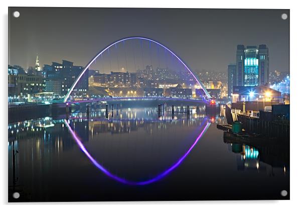 Gateshead Millennium Bridge Acrylic by David Lewins (LRPS)
