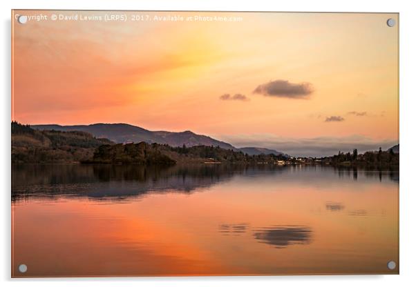 Sunrise Derwentwater Acrylic by David Lewins (LRPS)