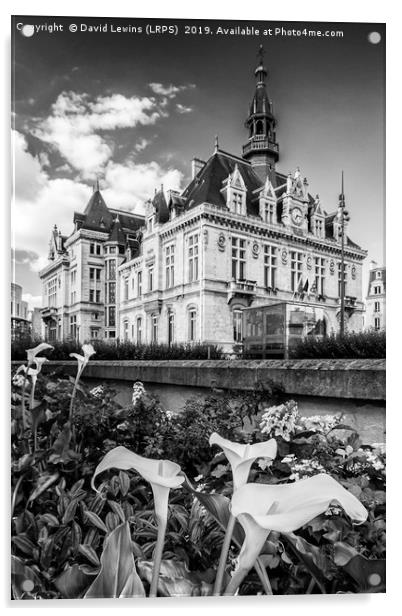 City Hall Vincennes Acrylic by David Lewins (LRPS)