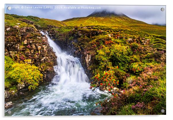 Glen Brittle Waterfall Acrylic by David Lewins (LRPS)
