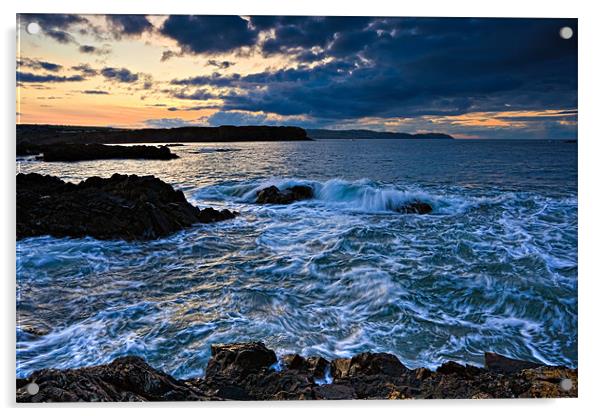 Eyemouth Sunset, Scottish Borders, Scotland Acrylic by David Lewins (LRPS)