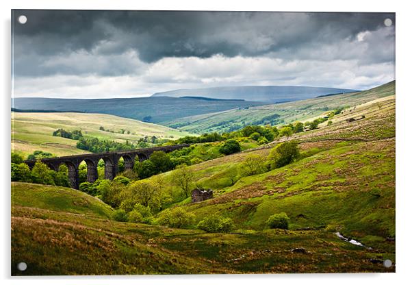 Dent Head Viaduct - North Yorkshire Dales Acrylic by David Lewins (LRPS)