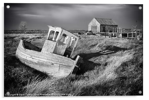Thornham Boat and Coal Shed, Norfolk Acrylic by Dave Turner