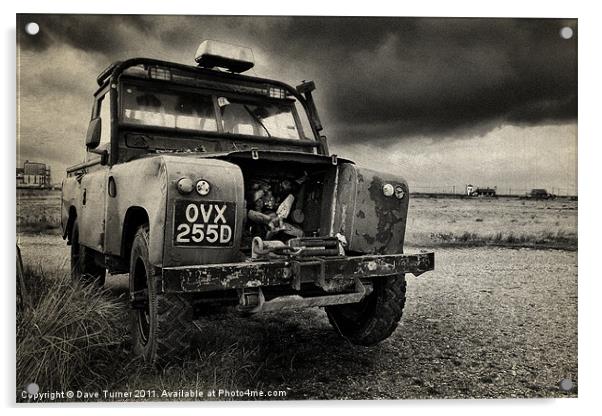 Decaying Landrover, Dungeness Acrylic by Dave Turner