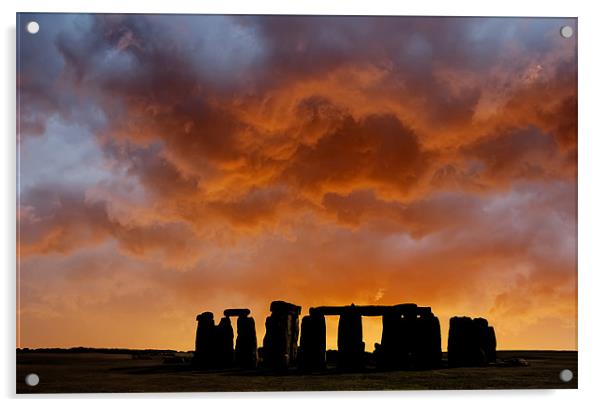 New Dawn ..... Stonehenge Acrylic by Dave Turner