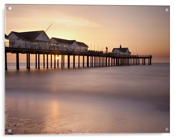Southwold Pier at Sunrise, Suffolk Acrylic by Dave Turner