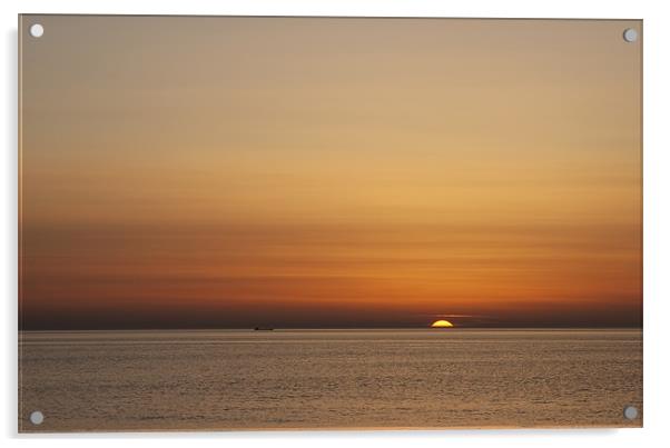 Sun setting at Hunstanton, Norfolk Acrylic by Dave Turner