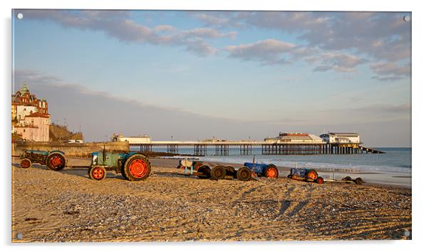 Beach Tractors Acrylic by Robert Geldard