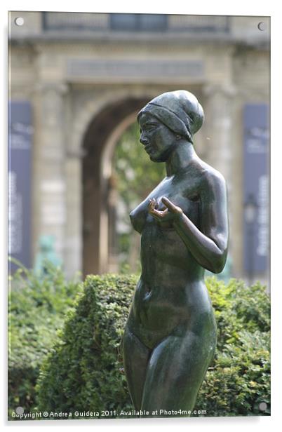 Garden Statue: Jardin des Tuileries Acrylic by Andrea Guidera