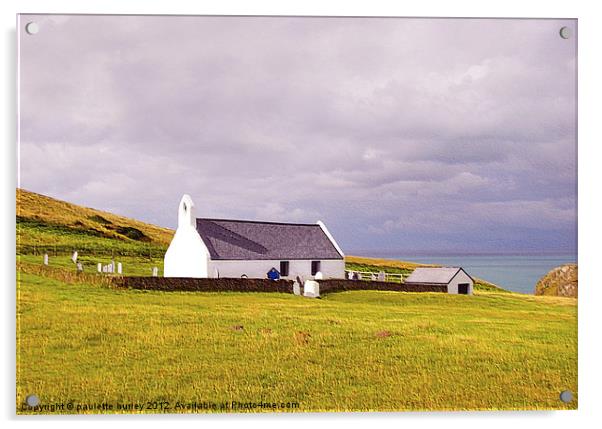 Mwnt Chapel.Ceredigion,Wales. Acrylic by paulette hurley