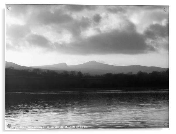 Llangorse Lake.Brecon Beacons. Acrylic by paulette hurley