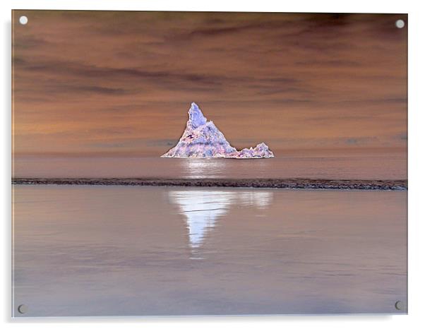 Crystal Reflection of Church Rock at Broadhaven,Pe Acrylic by paulette hurley