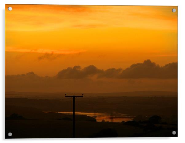 Sundown. Pembrokeshire,Wales. Acrylic by paulette hurley