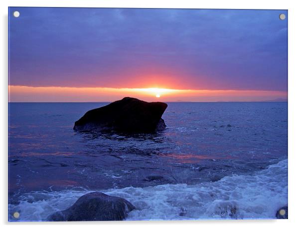 Peninsula Coast Sunset. Acrylic by paulette hurley