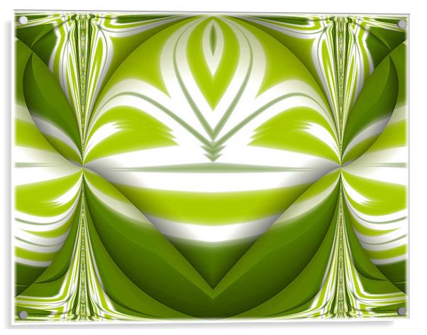 Lime Abstract Fold. Acrylic by paulette hurley