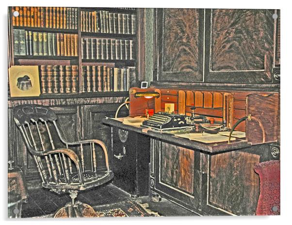 Old Office Library. Acrylic by paulette hurley