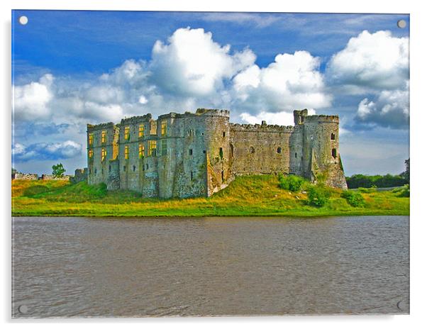 Carew Castle, North View. Acrylic by paulette hurley