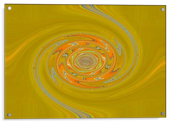 Olive Abstract Swirl Acrylic by paulette hurley