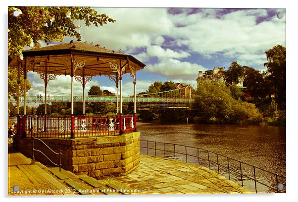 Riverside, Chester. Acrylic by Gill Allcock