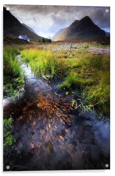 Lagangarbh stream, Glencoe Acrylic by David Mould
