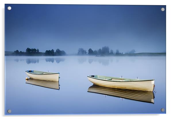 Blue Hour, Loch Rusky , Trossachs Acrylic by David Mould