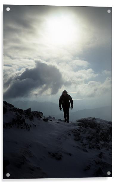 Winter on Snowdon Acrylic by Andrew Millington