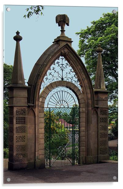 Marsden Hall  - Old Gate Acrylic by Peter Elliott 
