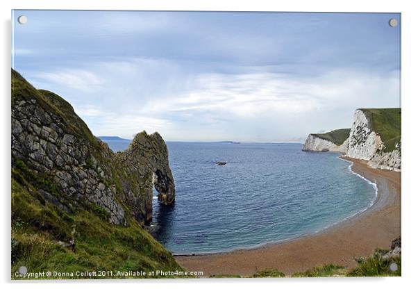 Durdle Door & Beach Acrylic by Donna Collett