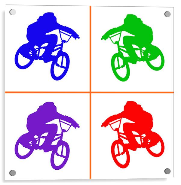 BMX X 4 Acrylic by Donna Collett