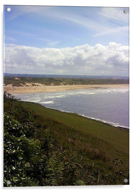 Saunton Sands Acrylic by Donna Collett