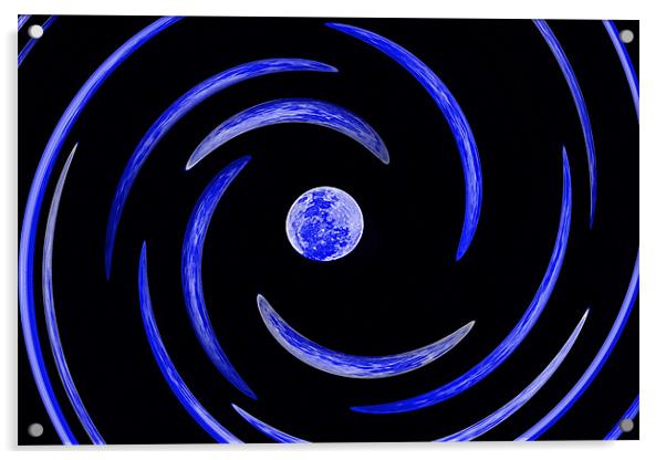 Blue Moon Swirl Acrylic by Donna Collett