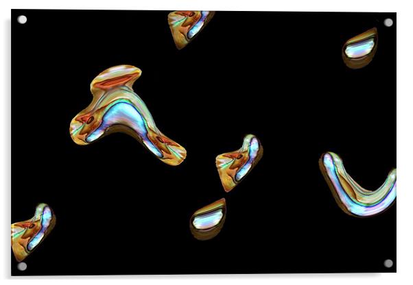 Abalone Blobs...26th Feb 2011 Acrylic by Donna Collett