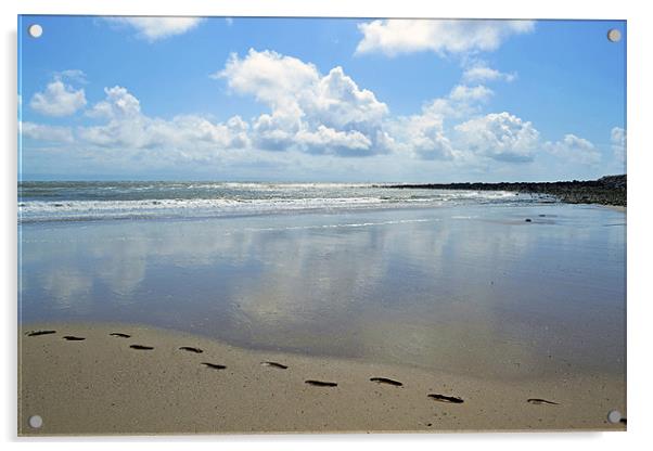 Footprints in the Sand Acrylic by Donna Collett