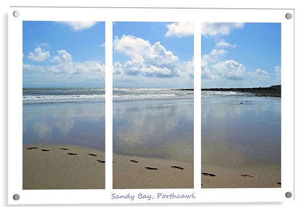 Sandy Bay Triptych Acrylic by Donna Collett
