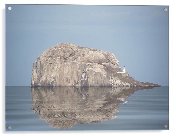 The Bass Rock Acrylic by Ian Jeffrey