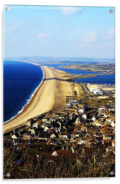 Chesil Beach Acrylic by Ian Jeffrey