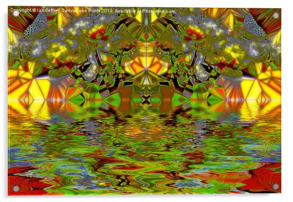 Butterfly Kaleidoscope Acrylic by Ian Jeffrey