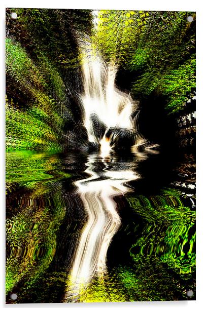 Waterfall Explosion Acrylic by Ian Jeffrey
