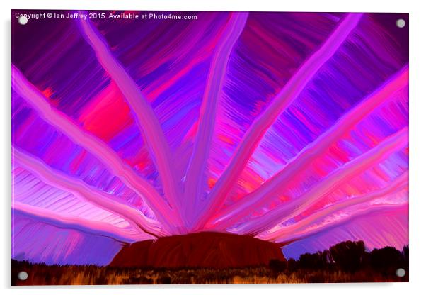 Ayers Rock Sunrise Acrylic by Ian Jeffrey