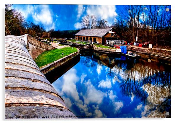 Bulbourne Dry Dock Acrylic by Ian Jeffrey