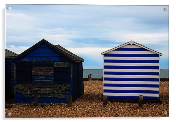 Beach huts Acrylic by Ian Jeffrey