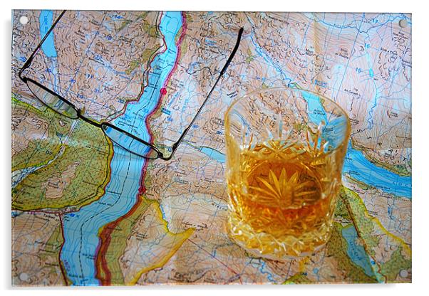 Map Reading Acrylic by Ian Jeffrey