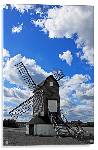 Pitstone Windmill Acrylic by Ian Jeffrey