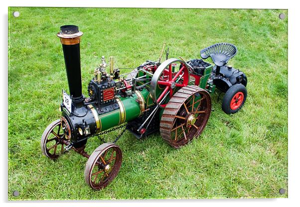 Miniature Traction Engine Acrylic by Ian Jeffrey